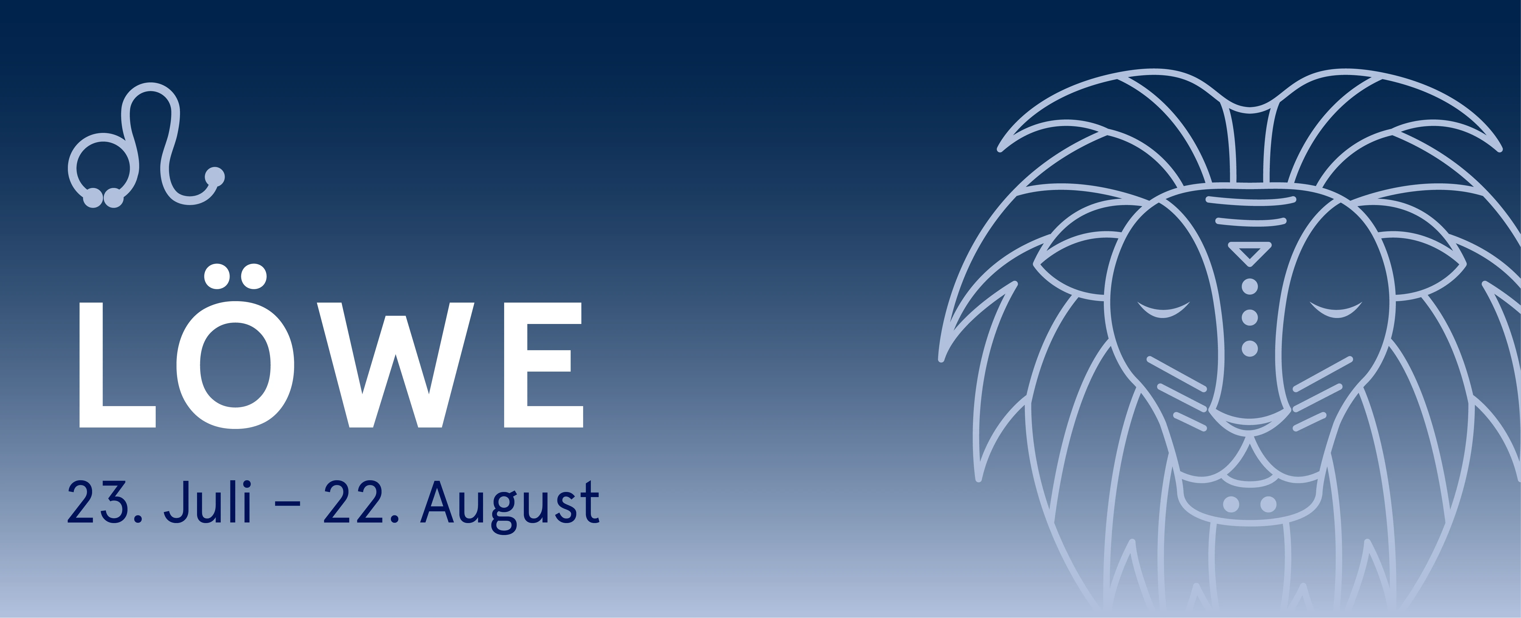 Sternzeichen Löwe: Stilisierter Löwenkopf, 23. Juli - 22. August