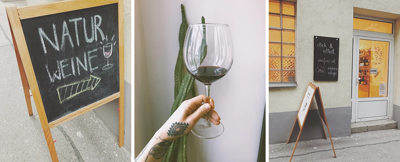 Naturweine Geschäft: Tafel mit 