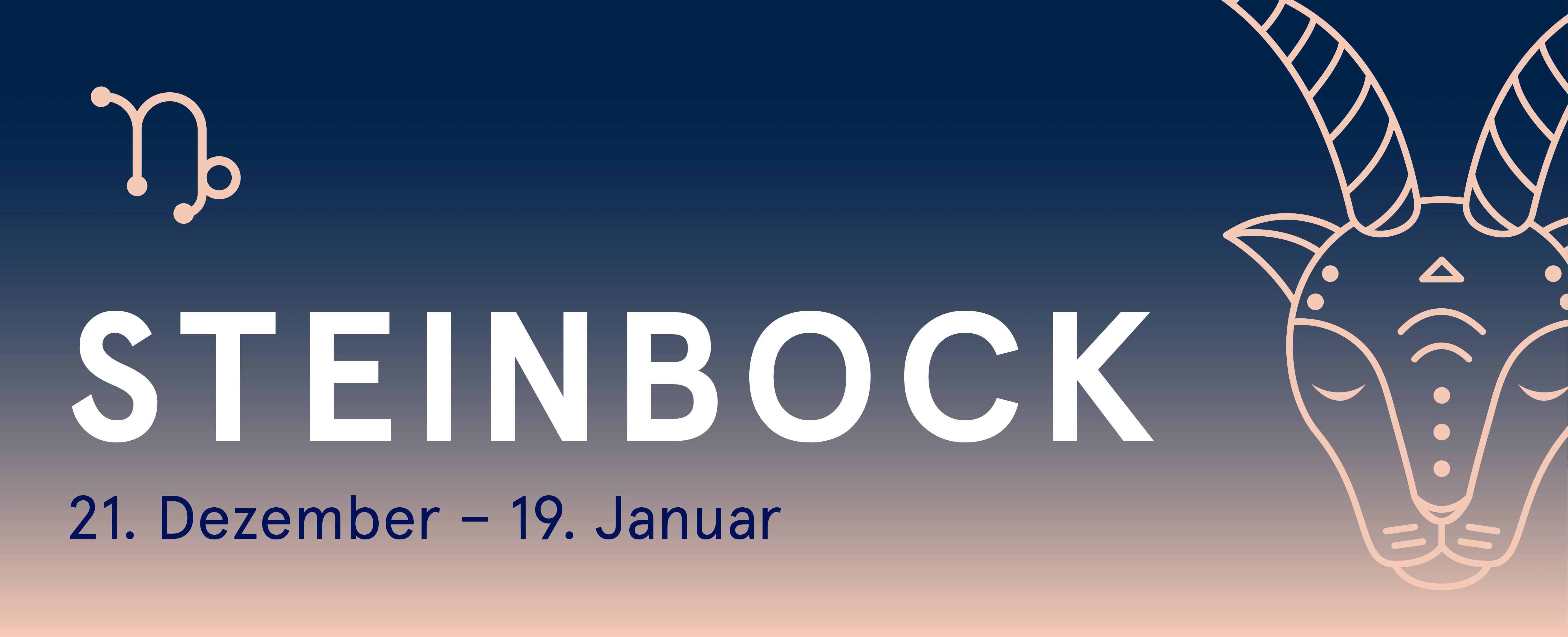 © goodnight.at Grafik: Steinbock Sternzeichen (♑), Ziegenbockkopf, 21. Dez. - 19. Jan.