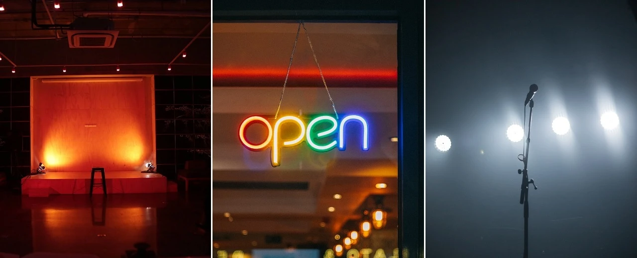 © Unsplash Bühne, Neon-Schild