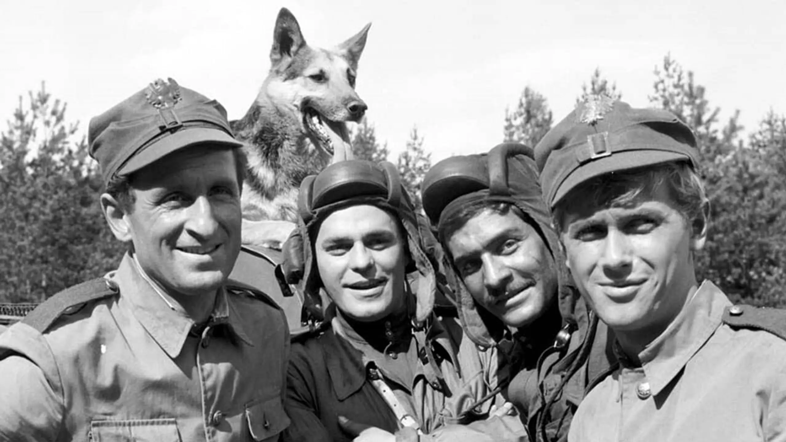 Vier Panzersoldaten und ein Hund