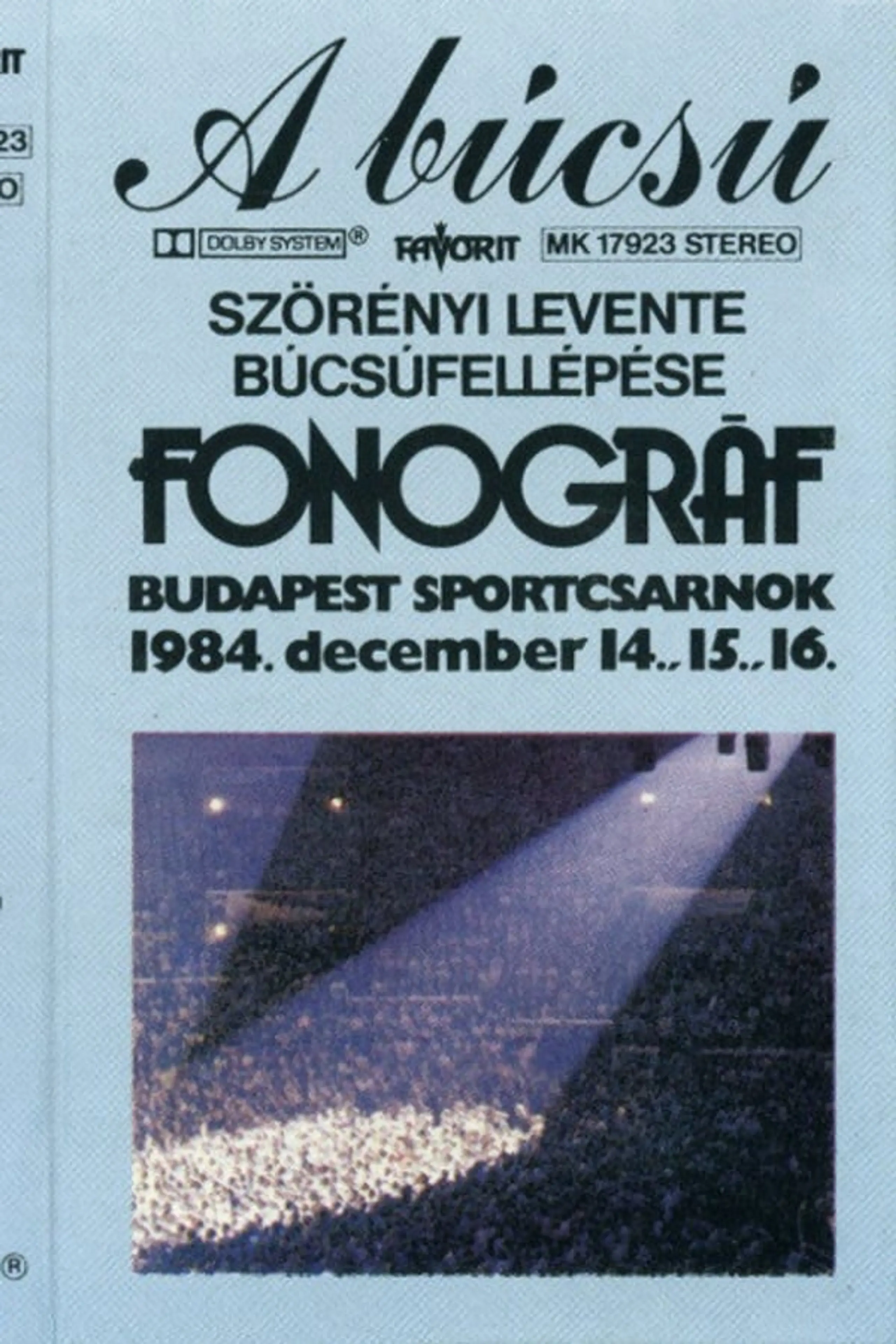 Fonográf koncert A búcsú 1984