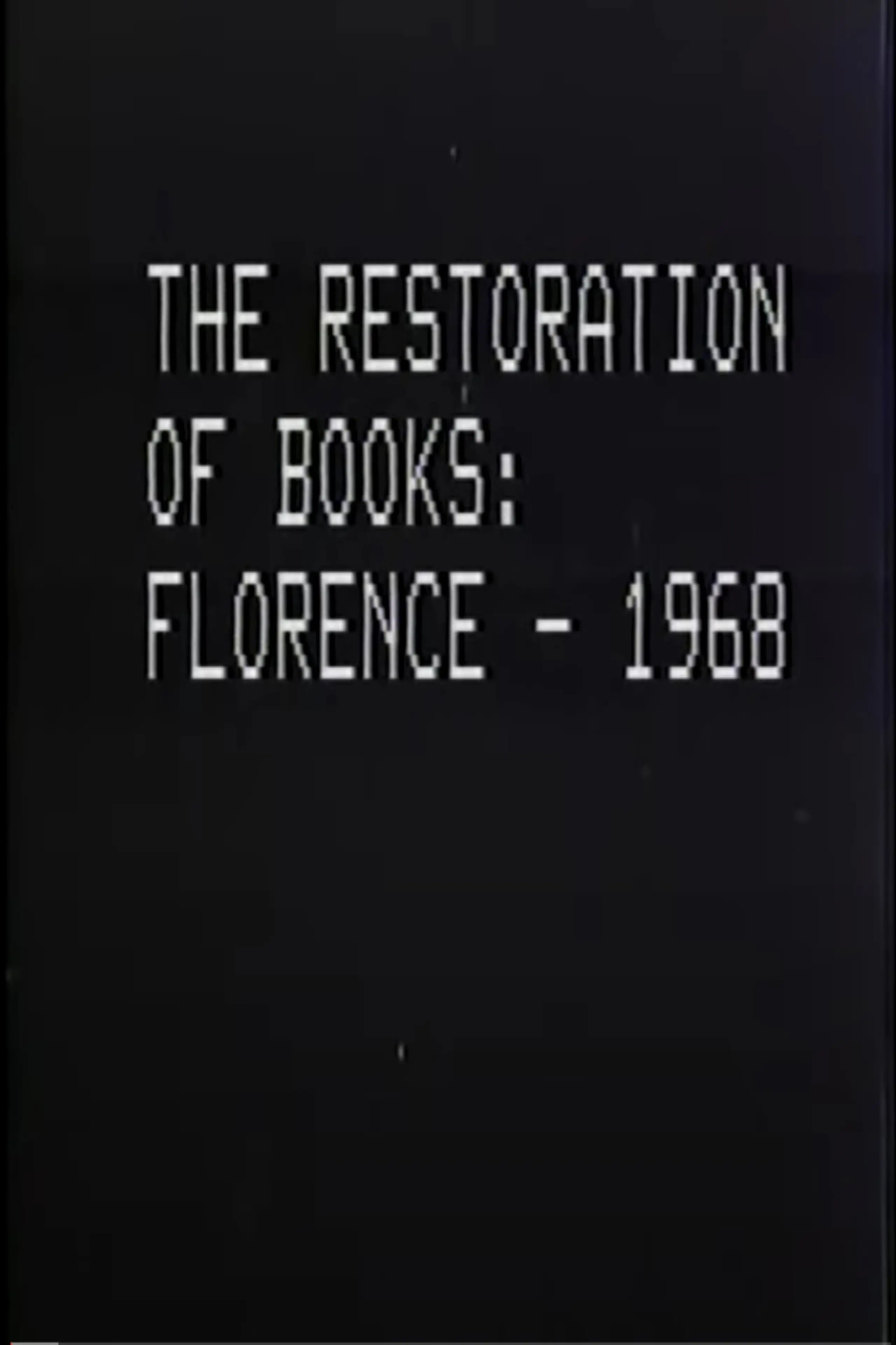 Restoration of Books, Florence, 1968