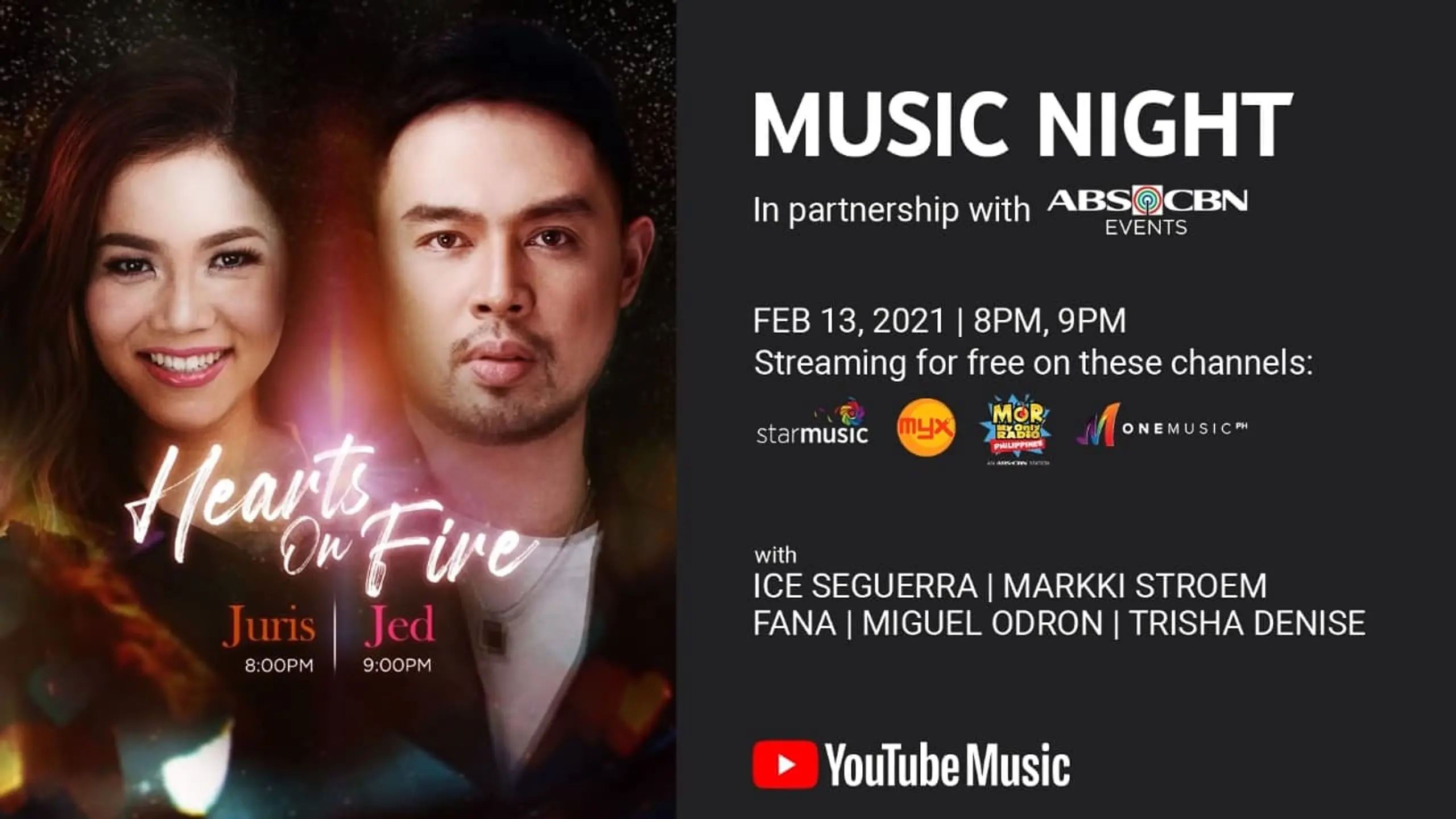 Hearts On Fire, Juris & Jed: YouTube Music Night