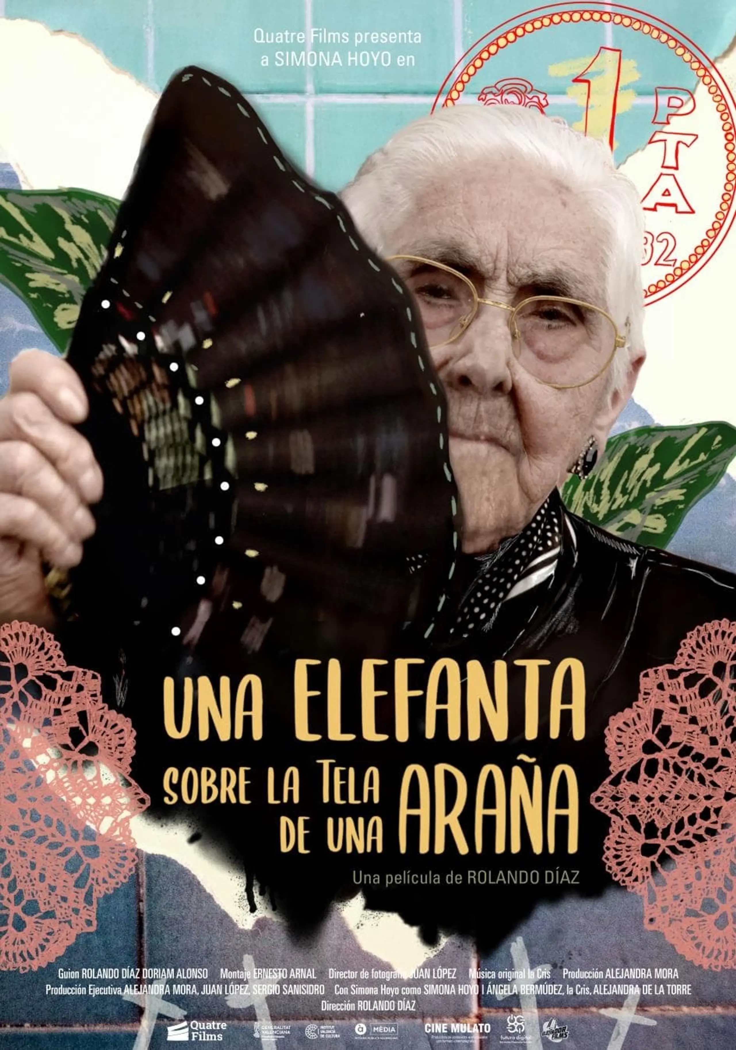 Una Elefanta sobre la tela de una Araña