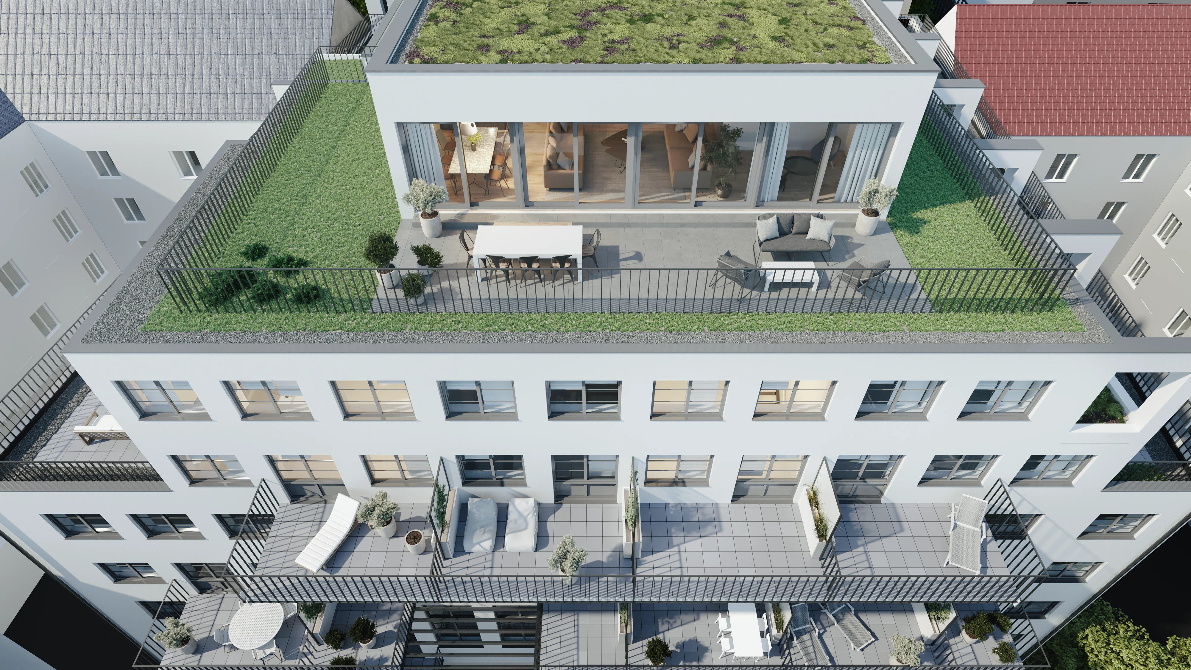 Rendering Vogelperspektive Hinterseite