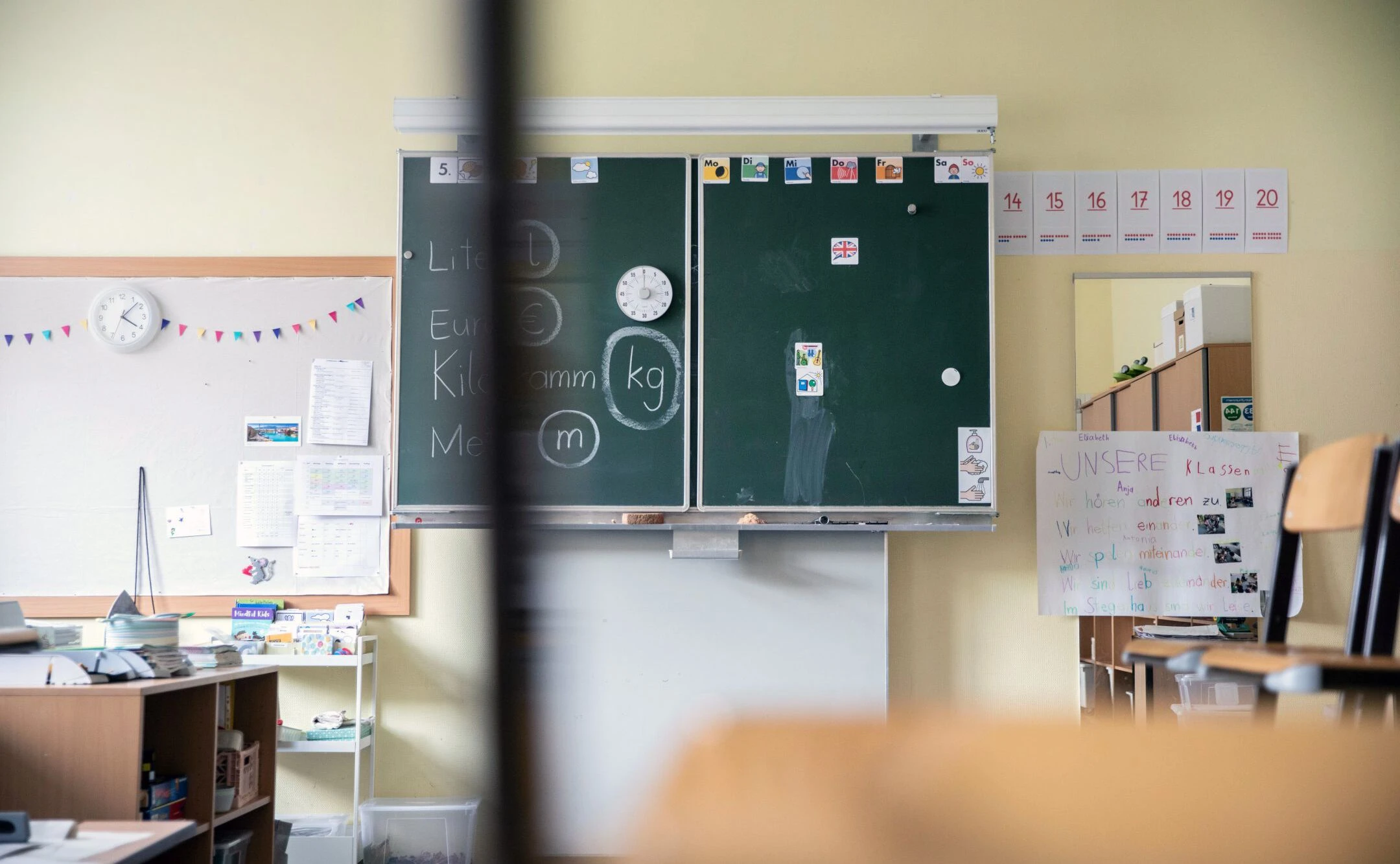 Klassenzimmer mit Tafel