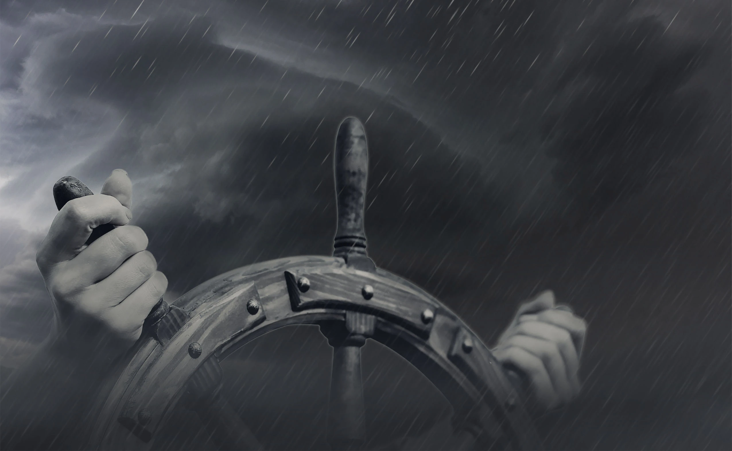 Sturm über einem Schiff