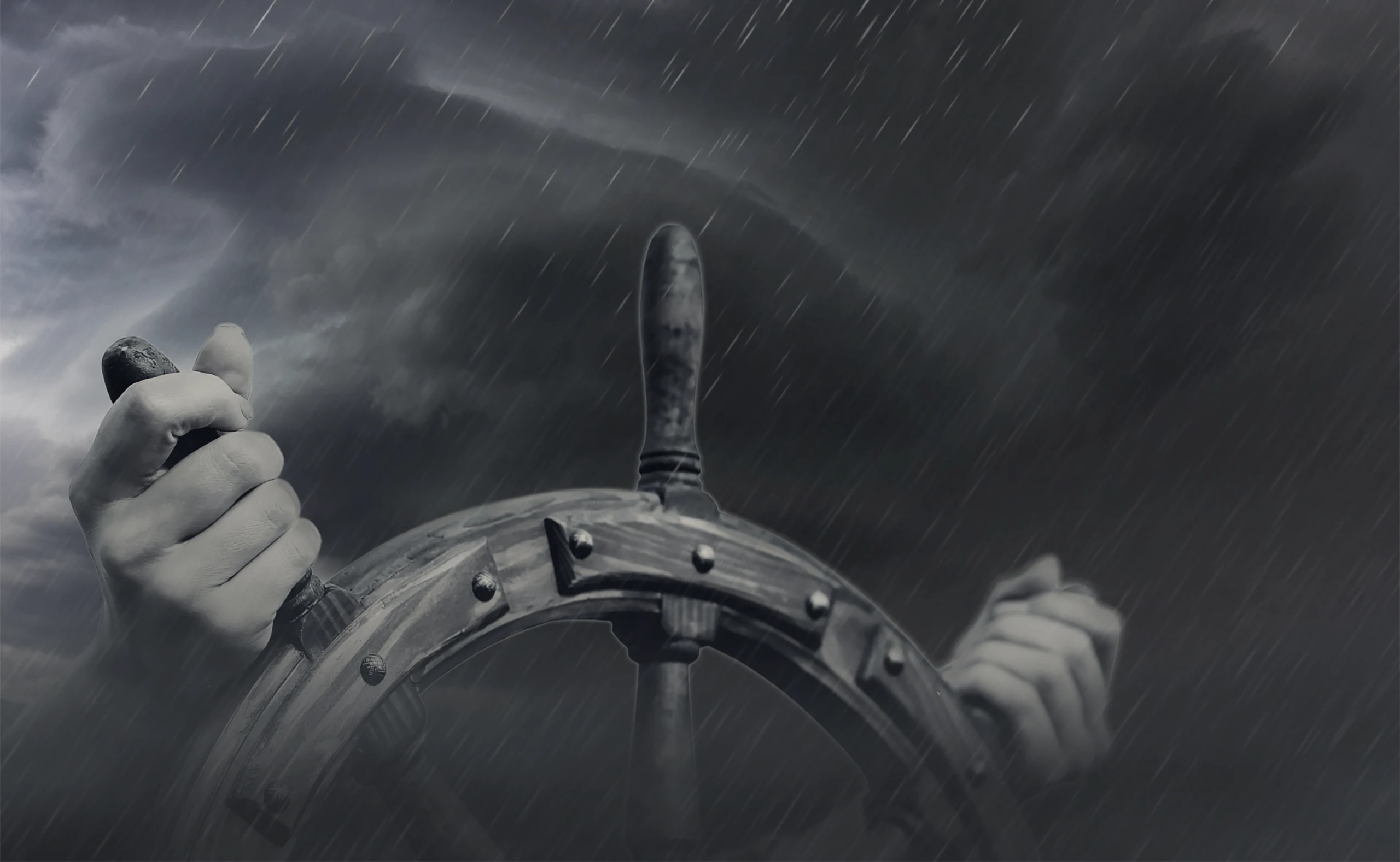 Sturm über einem Schiff
