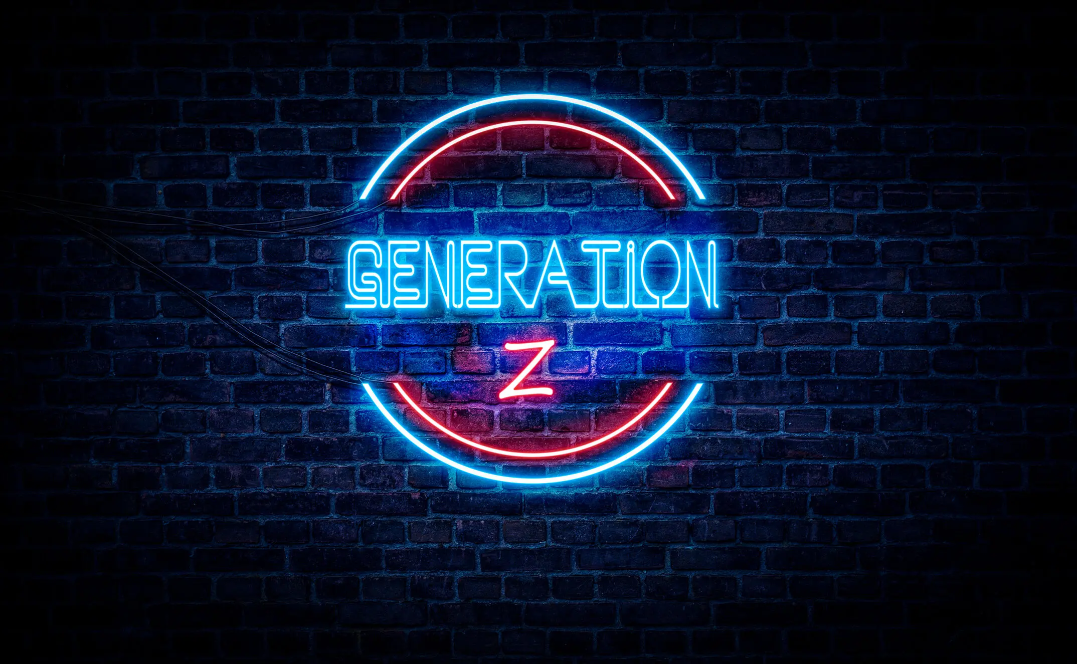 © Getty Images/iStockphoto "Generation Z" in Leuchtschrift an einer Wand