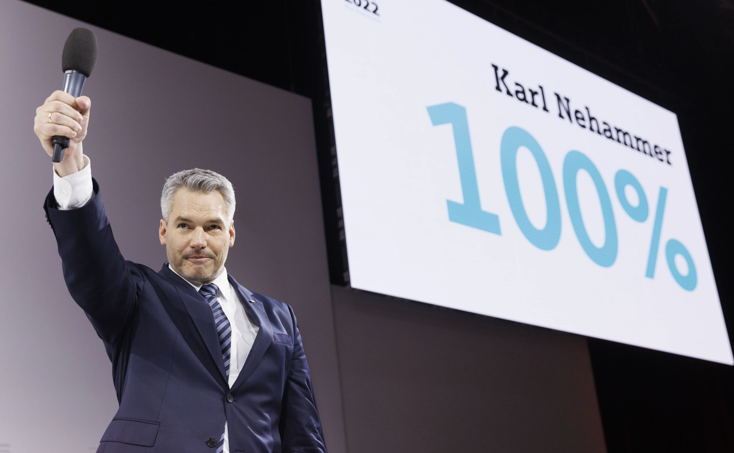 Mr. 100%: Karl Nehammer nach seiner Wahl zum ÖVP-Parteiobmann am 14. Mai 2022.