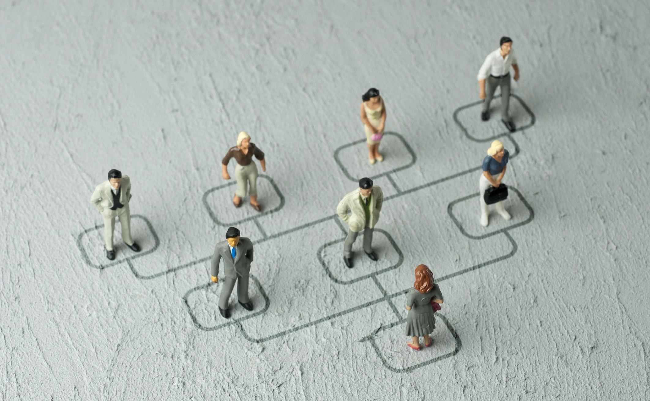 Figuren, die eine Organisation abbilden