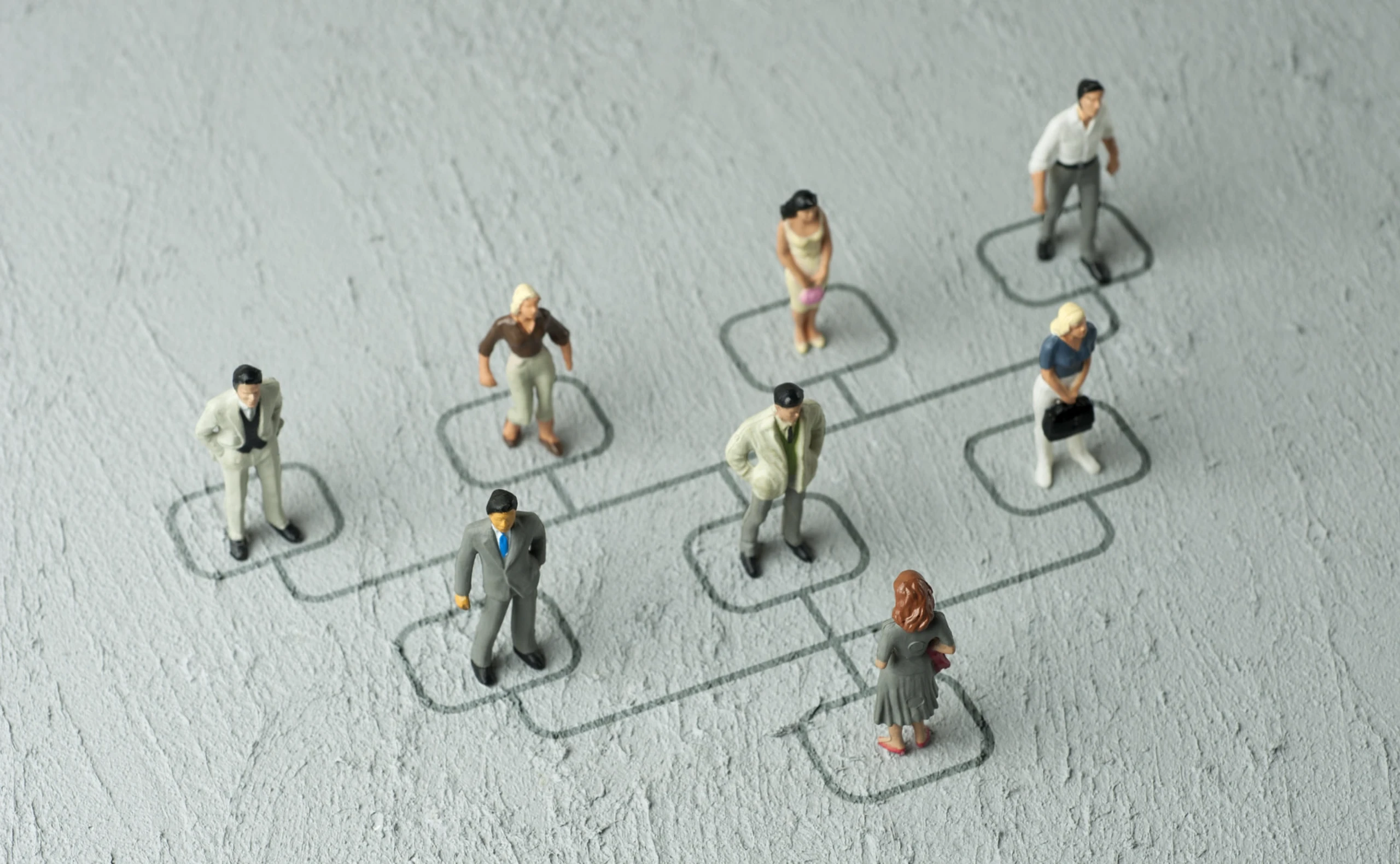 Figuren, die eine Organisation abbilden