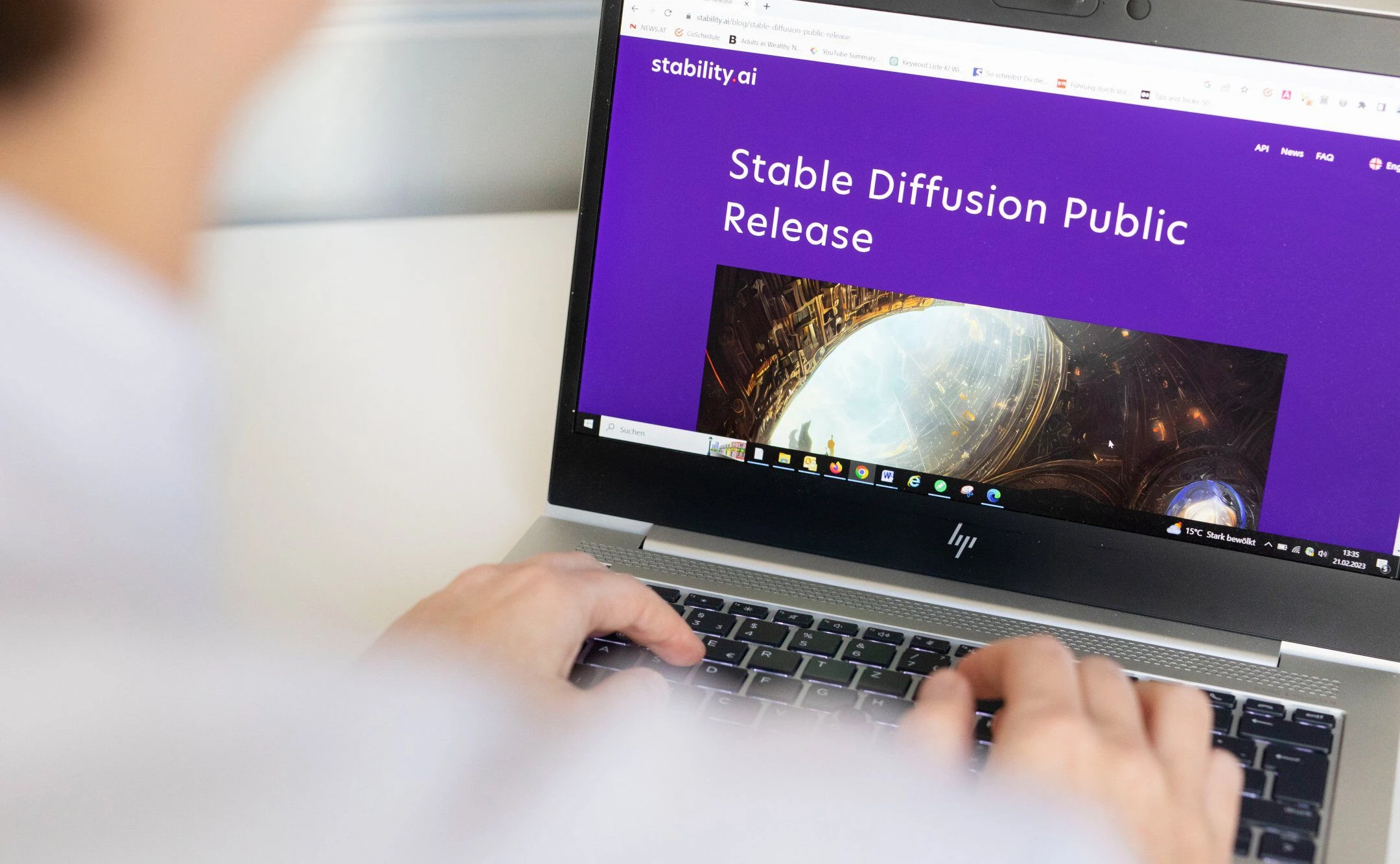 Stable Diffusion auf Laptop geöffnet