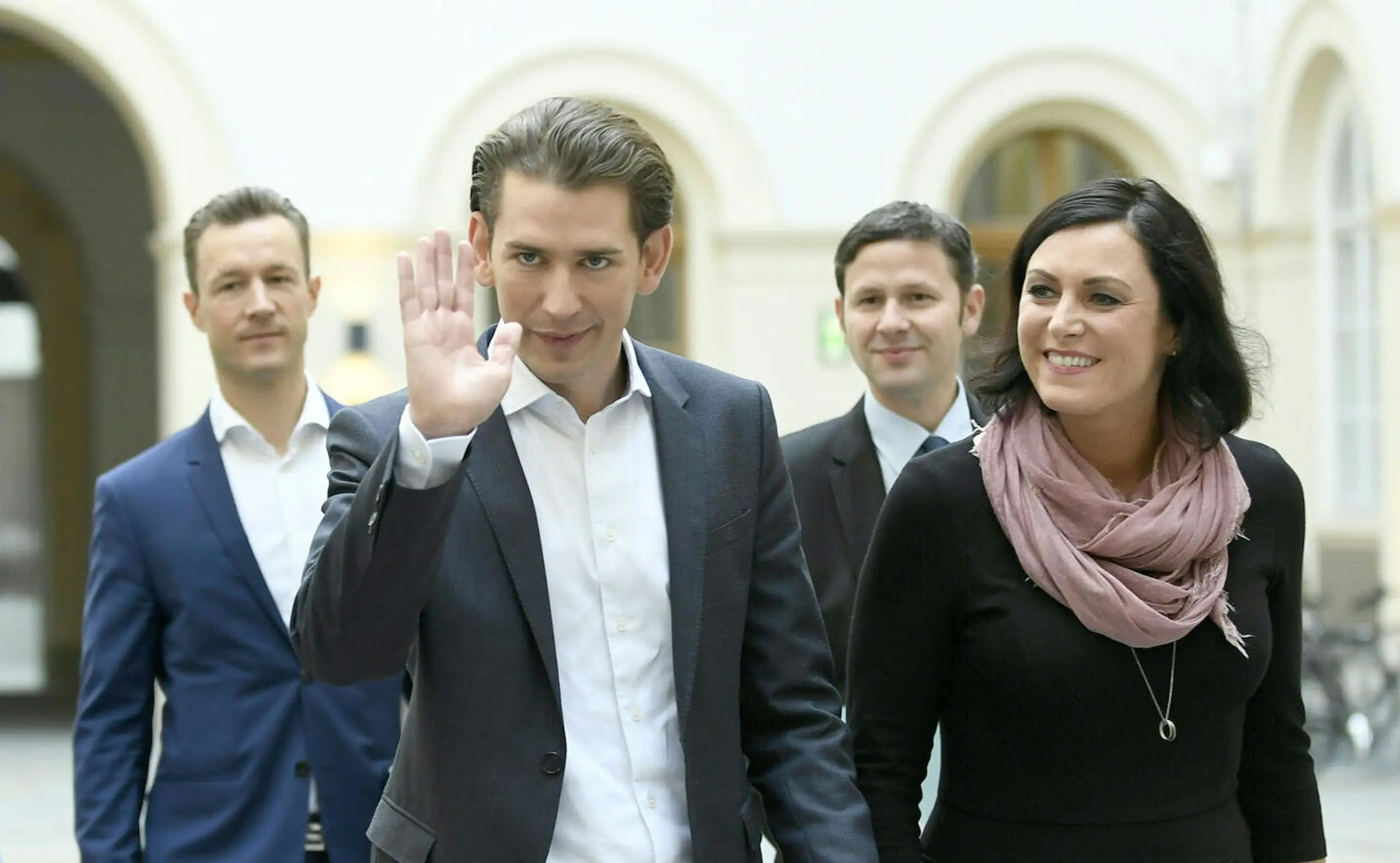 Gernot Blümel, Sebastian Kurz, Stefan Steiner und Elisabeth Köstinger