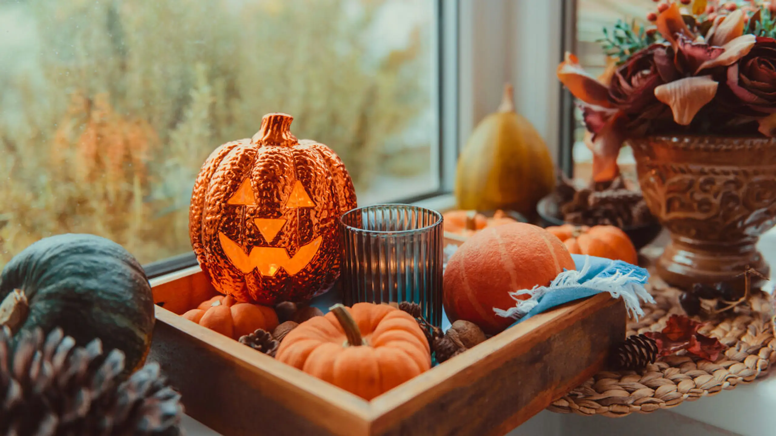 Halloween Deko mit Kürbissen