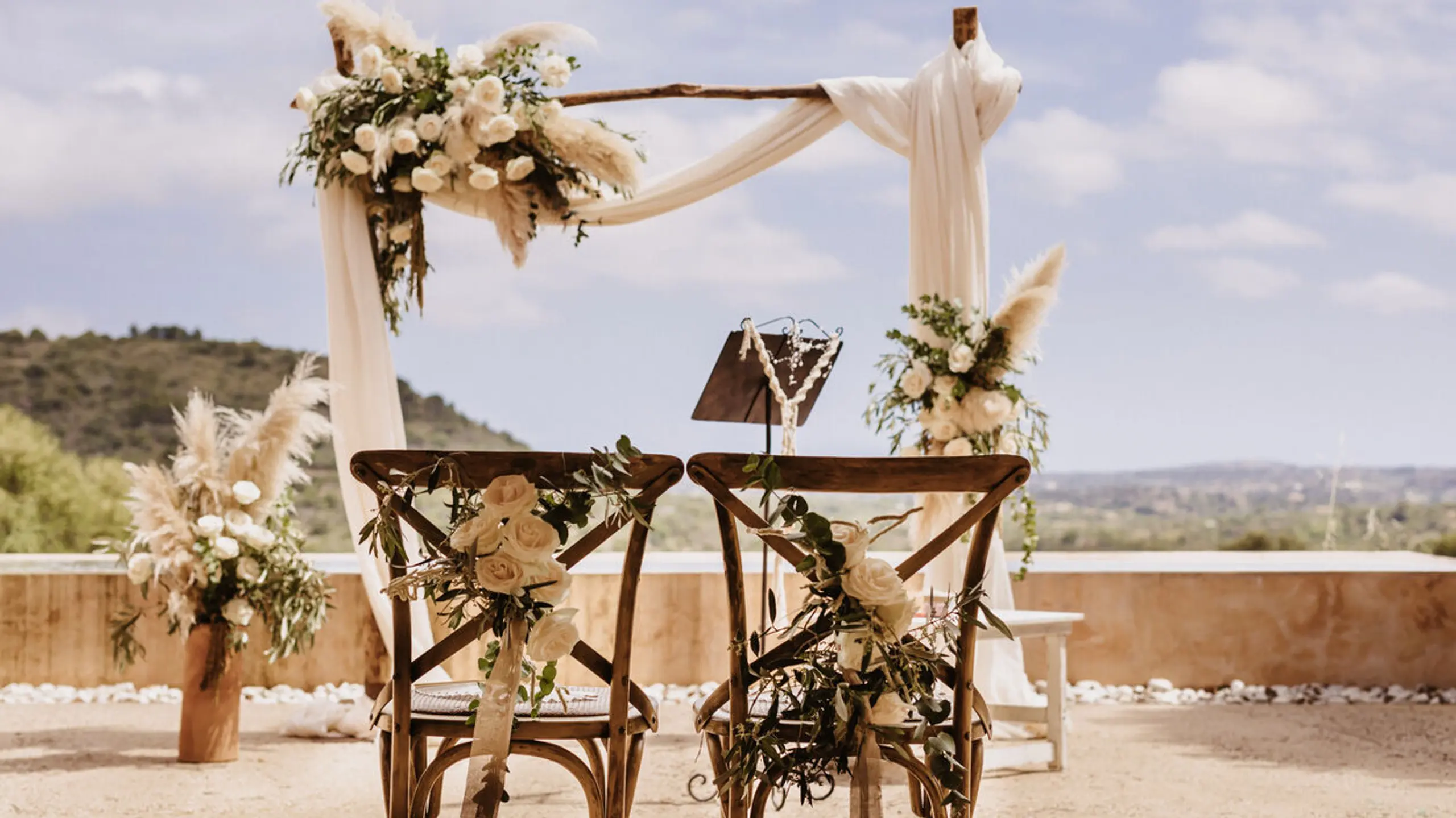 Es ist eine Hochzeit ohne Menschen zu sehen