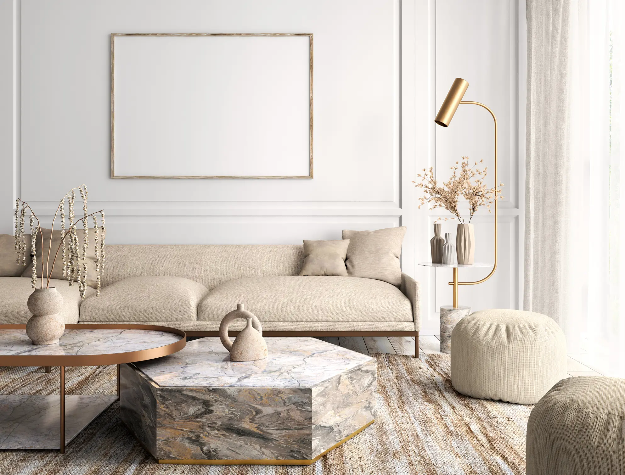 elegante Einrichtung Wohnzimmer