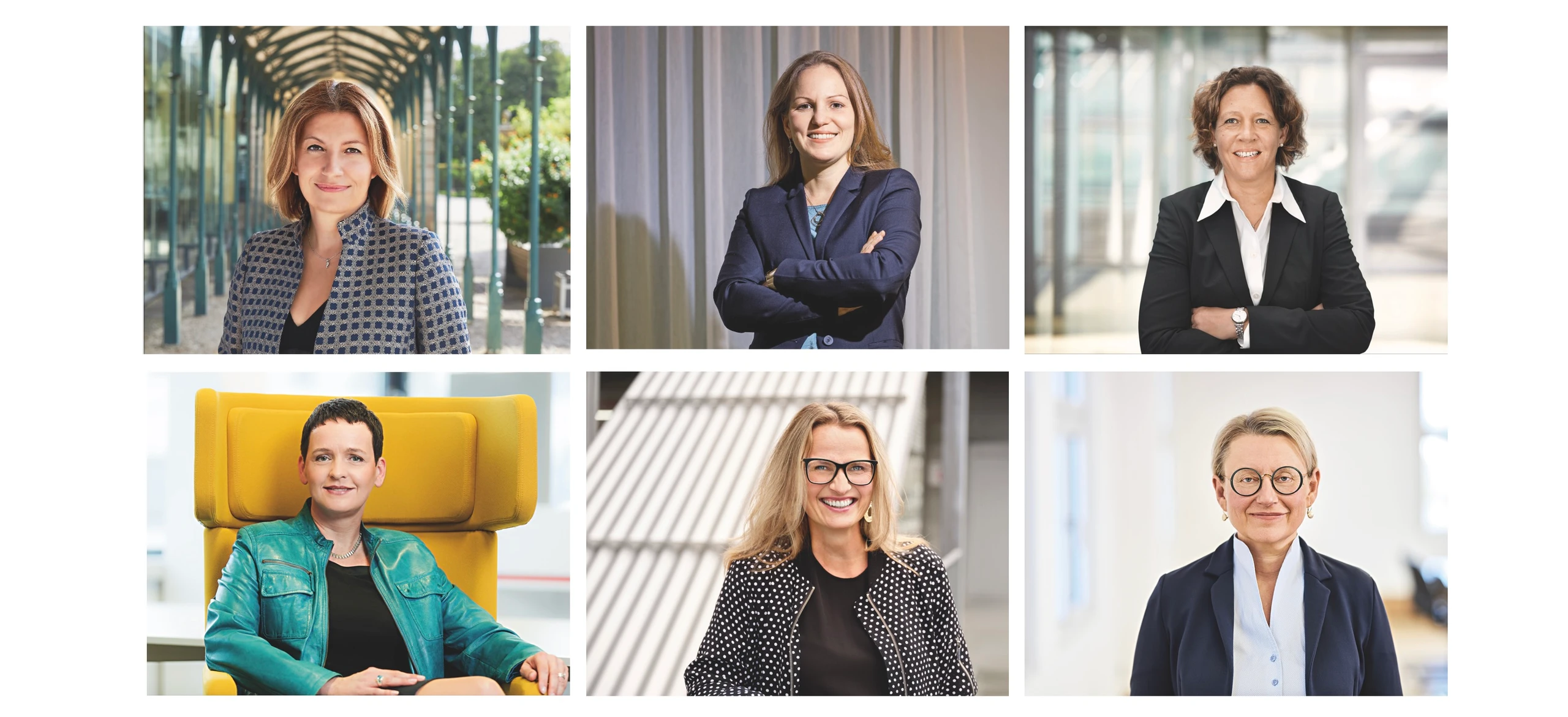 Die neuen Chefinnen: Susanna Zapreva-Hennerbichler, Natalie Harsdorf-Borsch, Carola Richter, Sonja Wallner, Bettina Castillo, Maria Koller