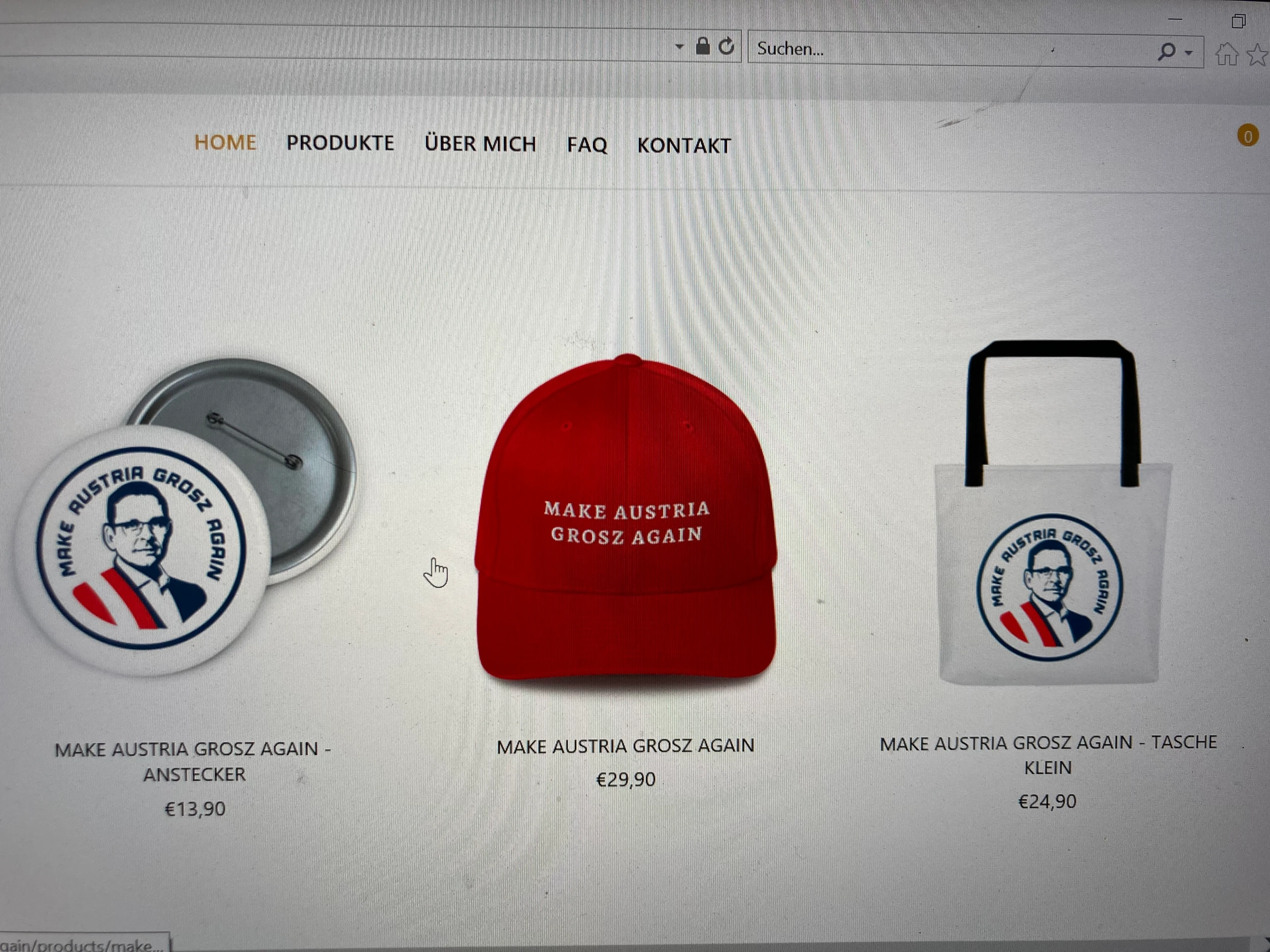 © Screenshot shop.geraldgrosz.com Blurred image background