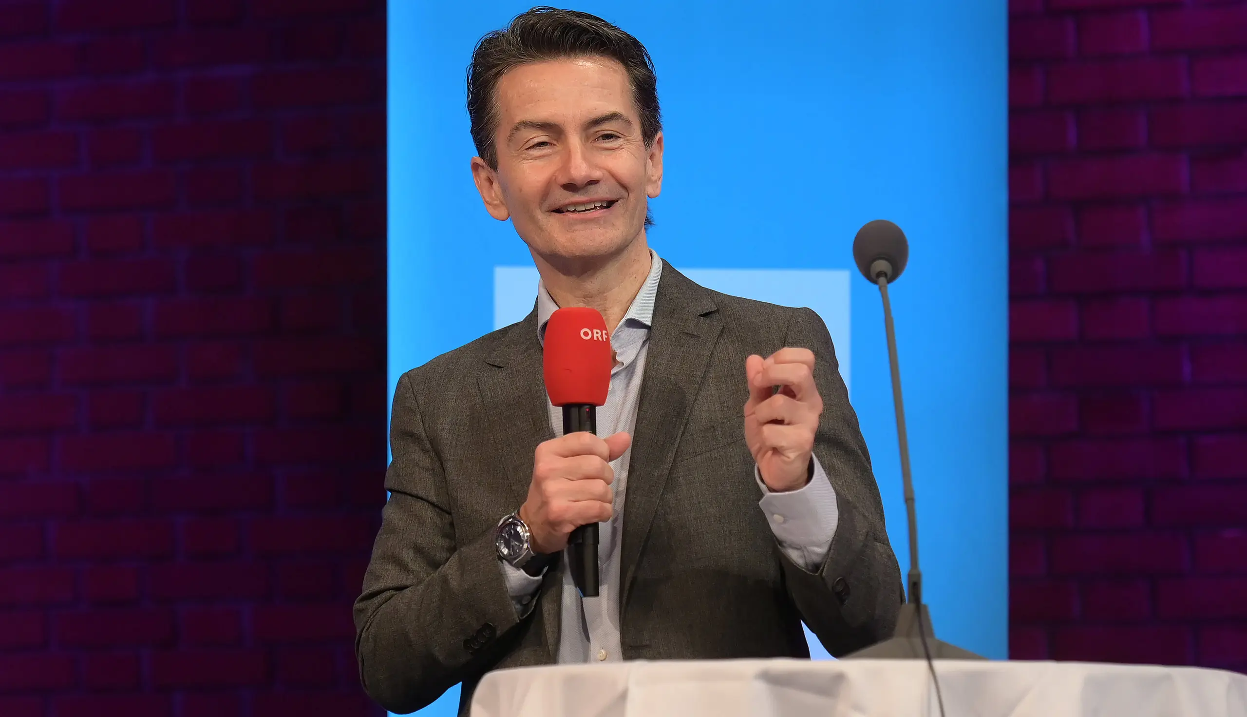 Roland Weißmann bei einer Pressekonferenz im ORF-Landesstudio Linz.