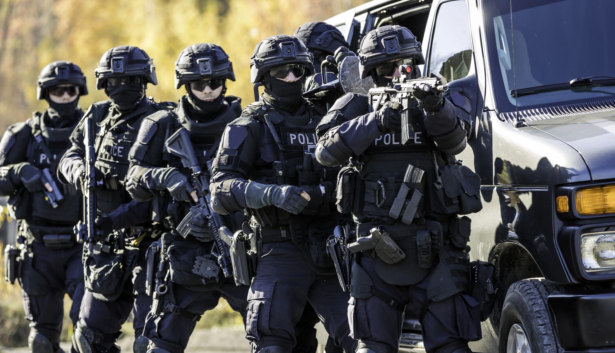 Terrorismus-Eine Polizeieinheit im Einsatz.