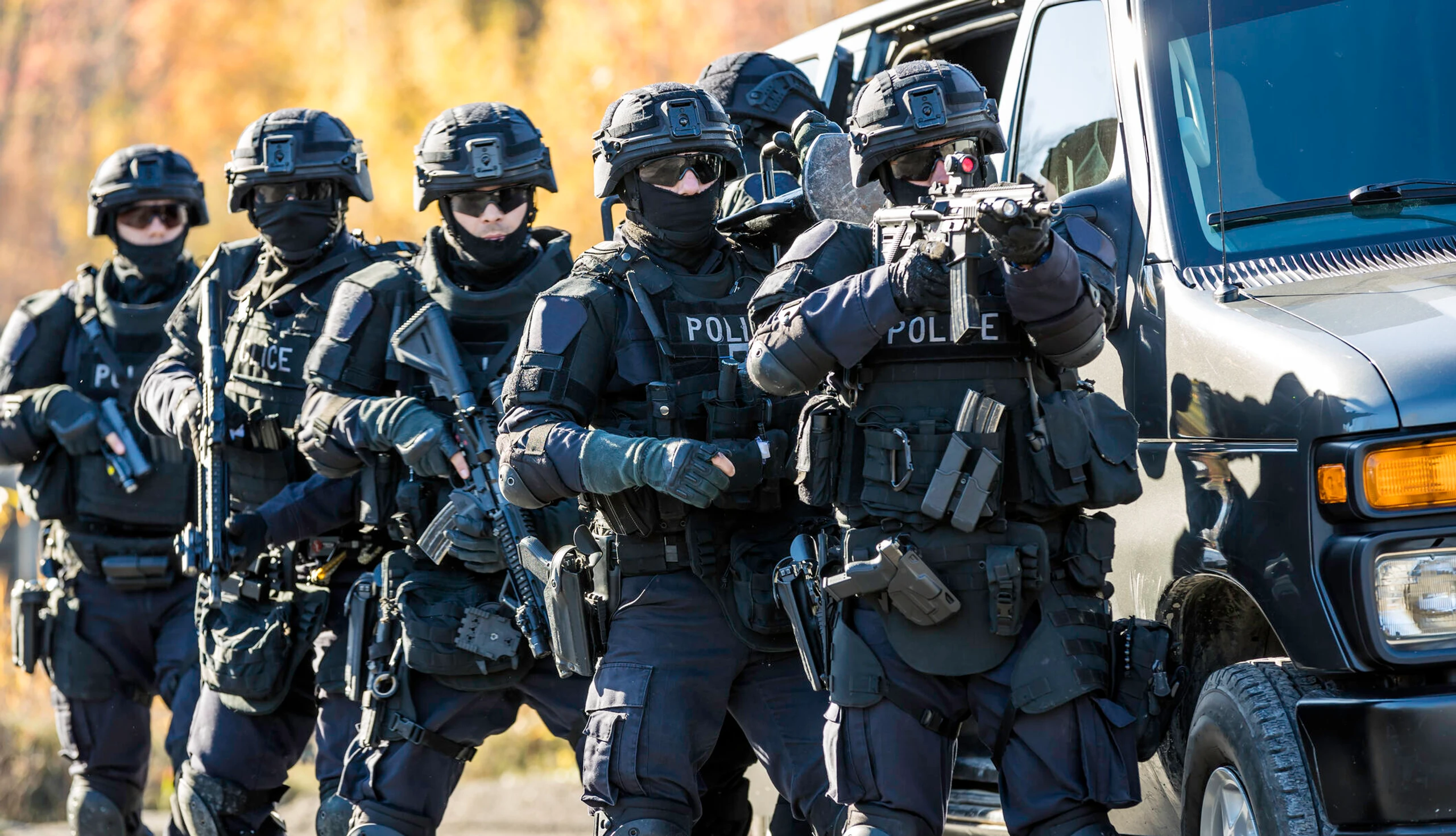 Terrorismus-Eine Polizeieinheit im Einsatz.