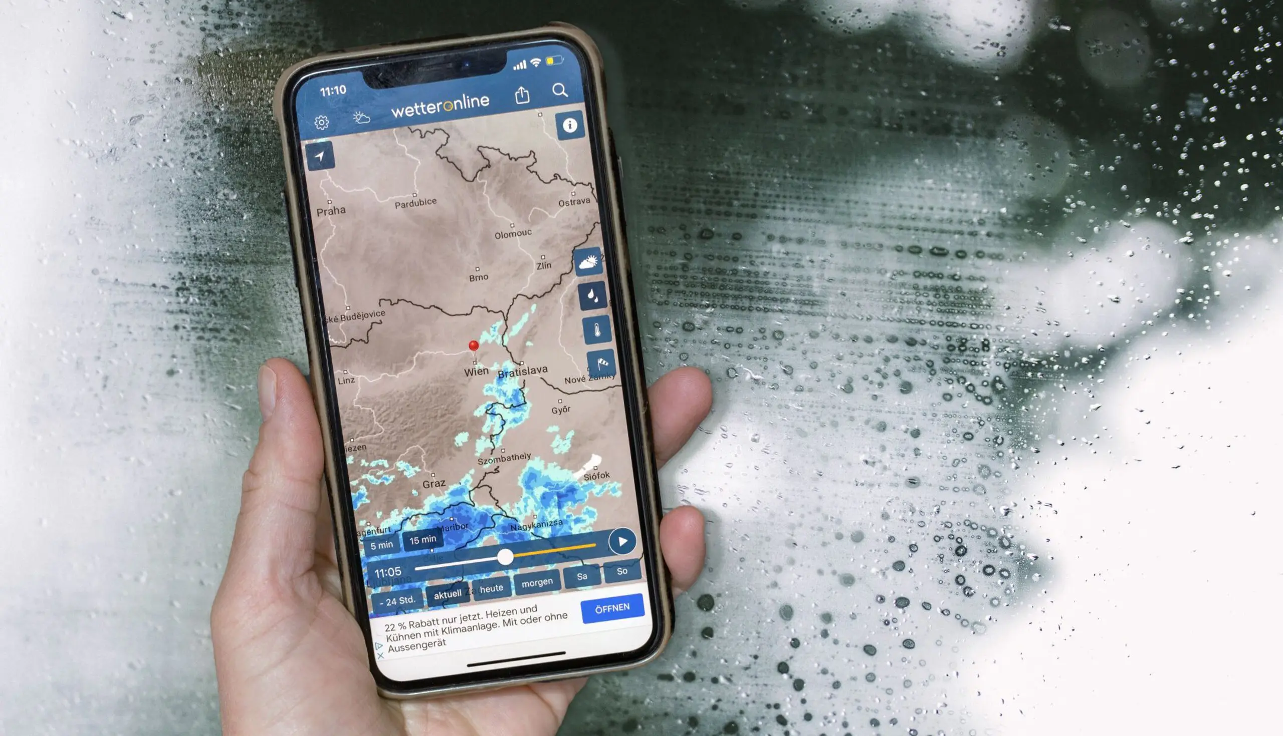 Regenradar am Handy