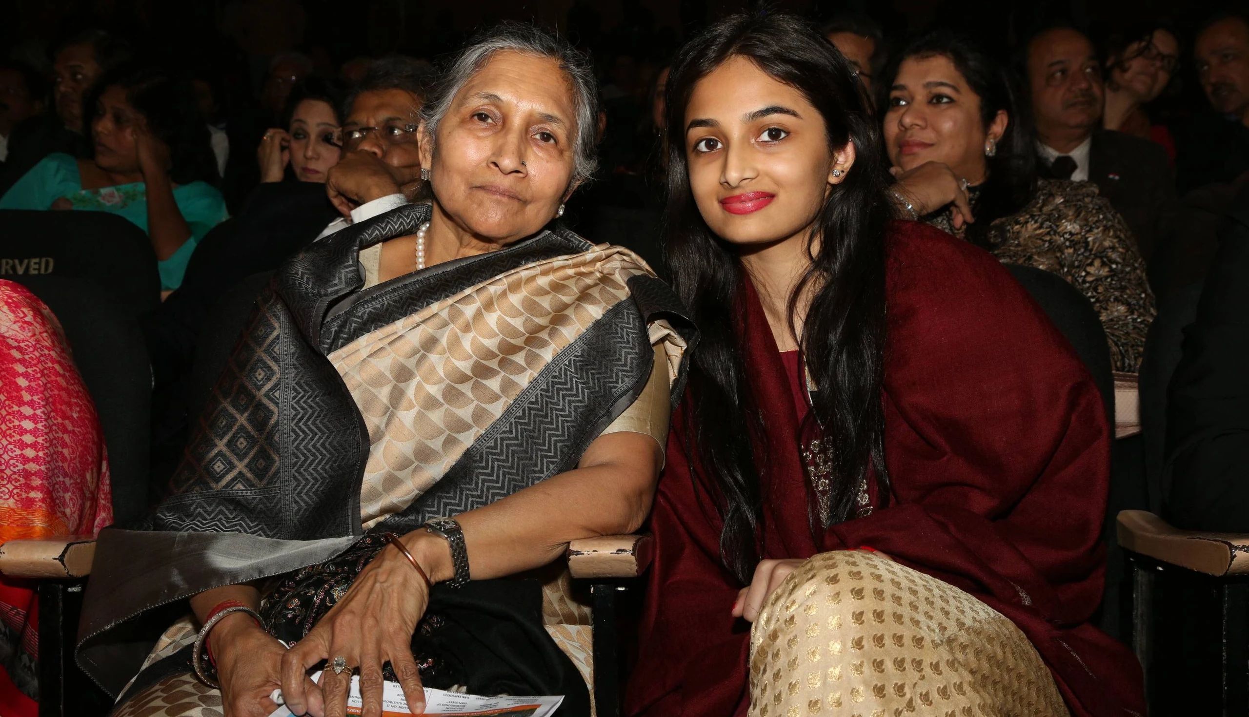 Savitri Devi Jindal with her granddaughter Yashasvini Jindal