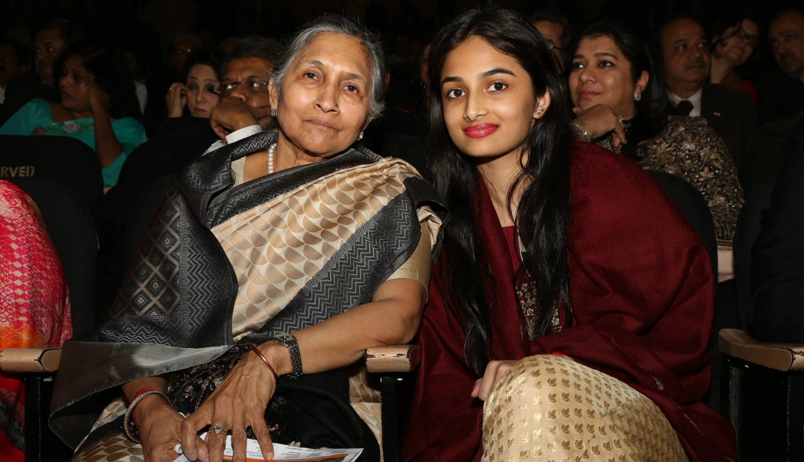 Savitri Devi Jindal with her granddaughter Yashasvini Jindal