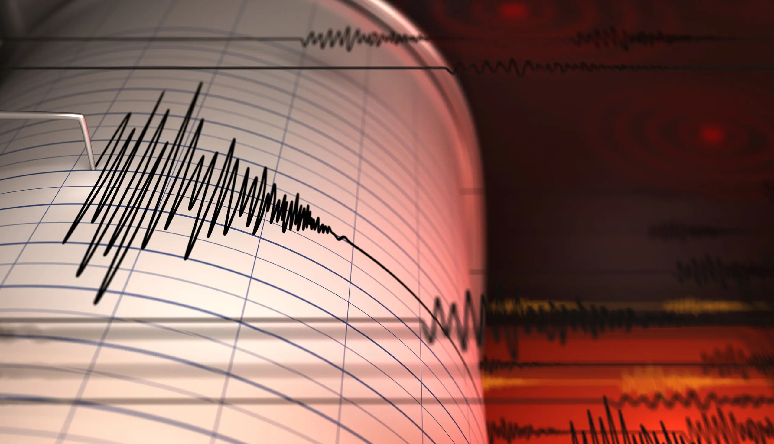 Seismograf, der ein Erdbeben misst