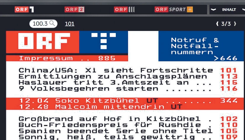 ORF-Teletext Beispiele