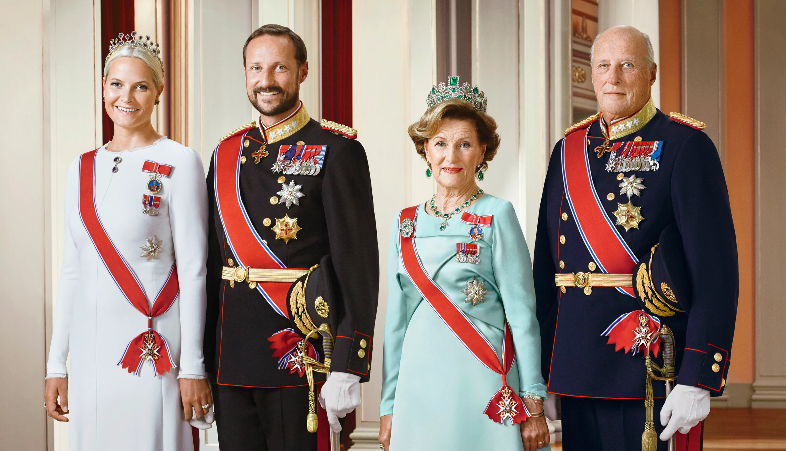Mette-Marit, Haakon, Sonja und Harald von Norwegen