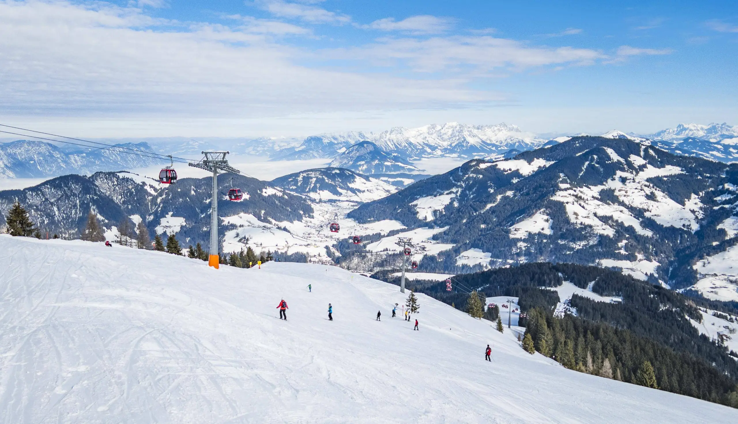 Das Highlight des Skigebiets Wildschönau: Die Schatzberg-Abfahrt.