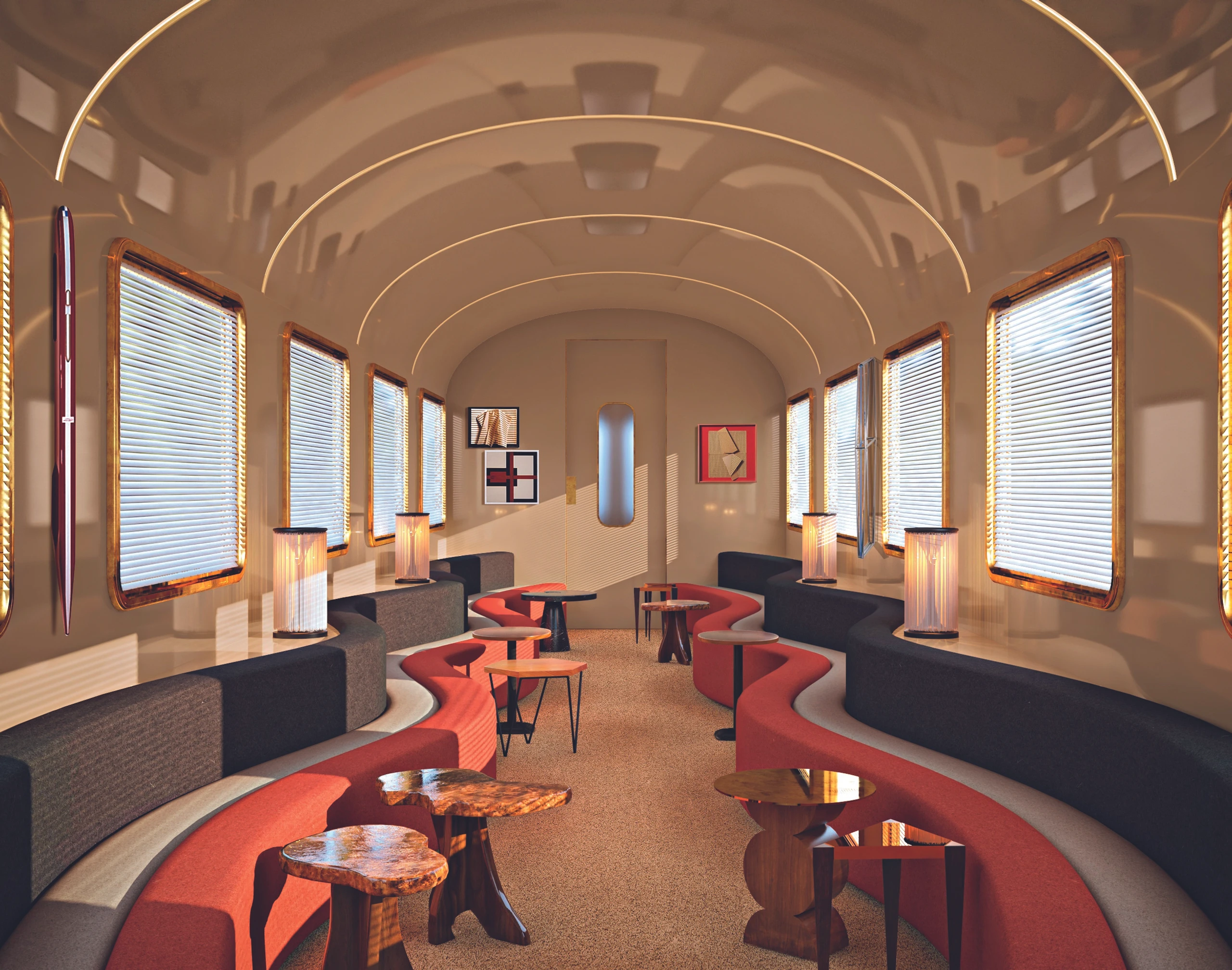 © Rendering Orient Express La Dolce Vita by Dimorestudio Blurred image background