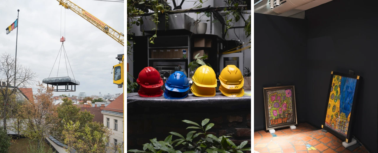 © ip photography | Isabella Petricek Wiedereröffnung Kunsthaus: Kran, Helme, Kunstwerke