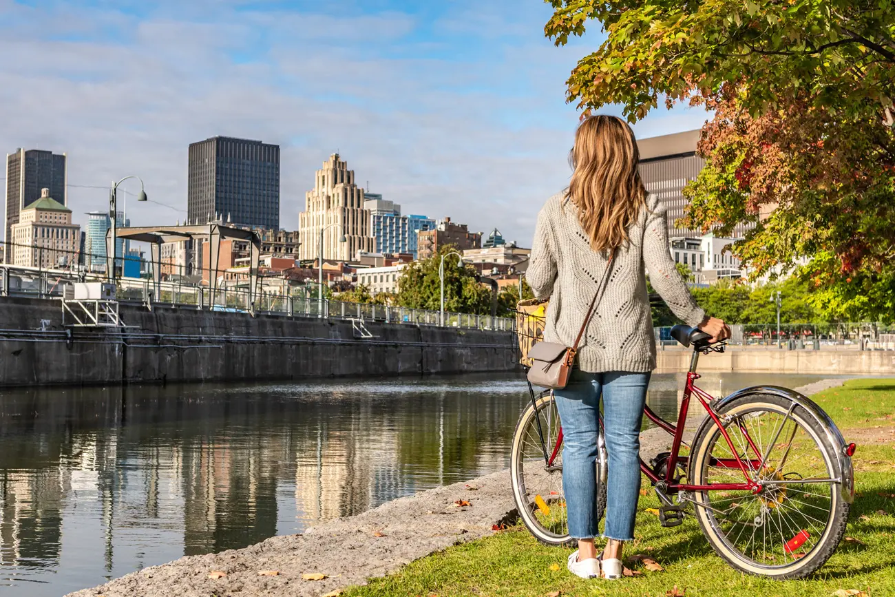 Radfahrerin in Montreal