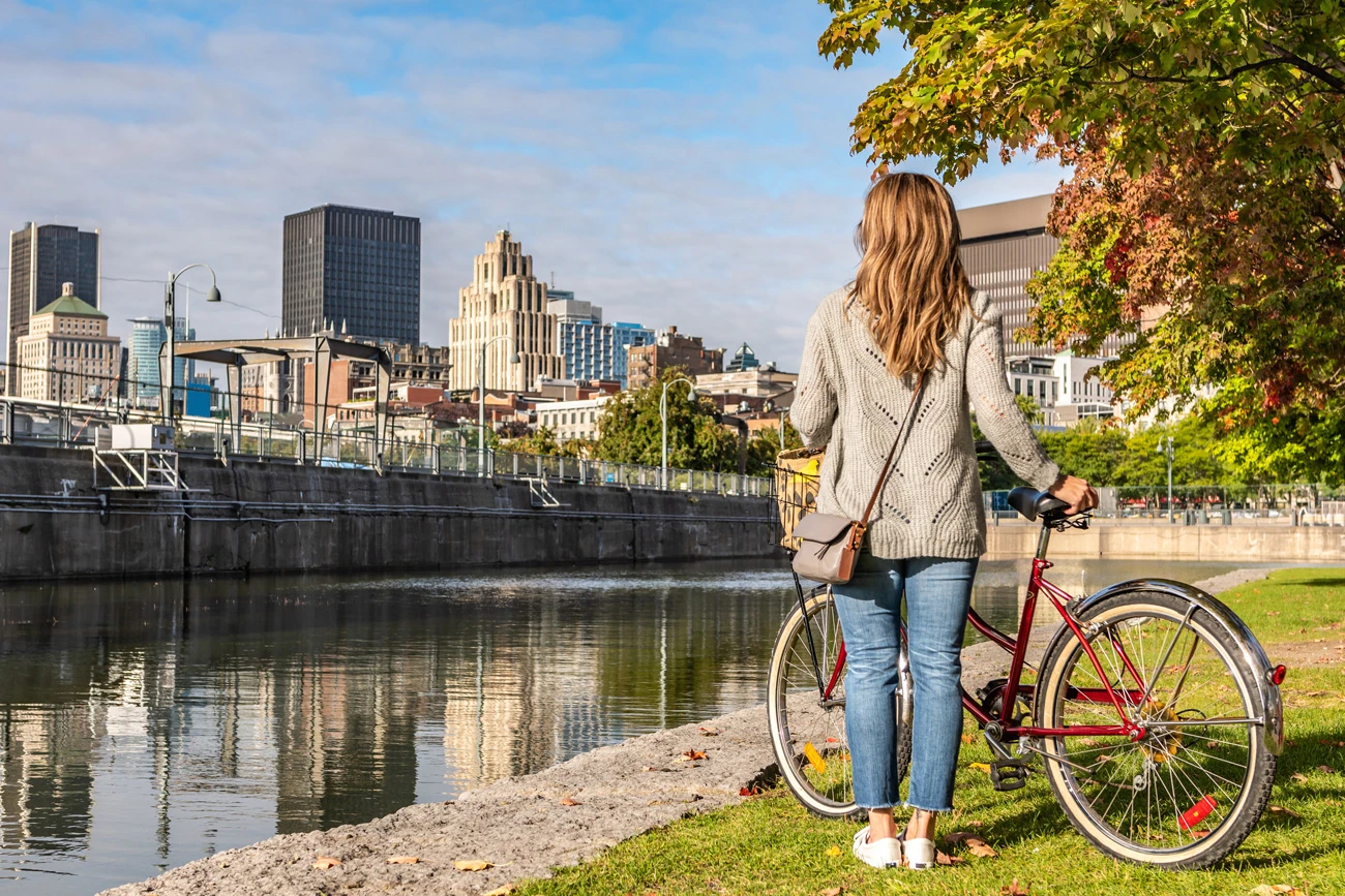 Radfahrerin in Montreal