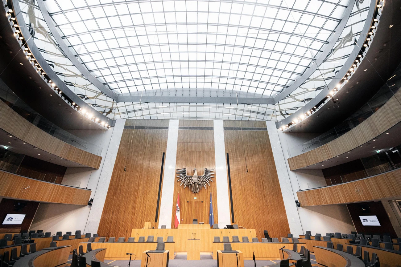 Das österreichische Parlament von innen.