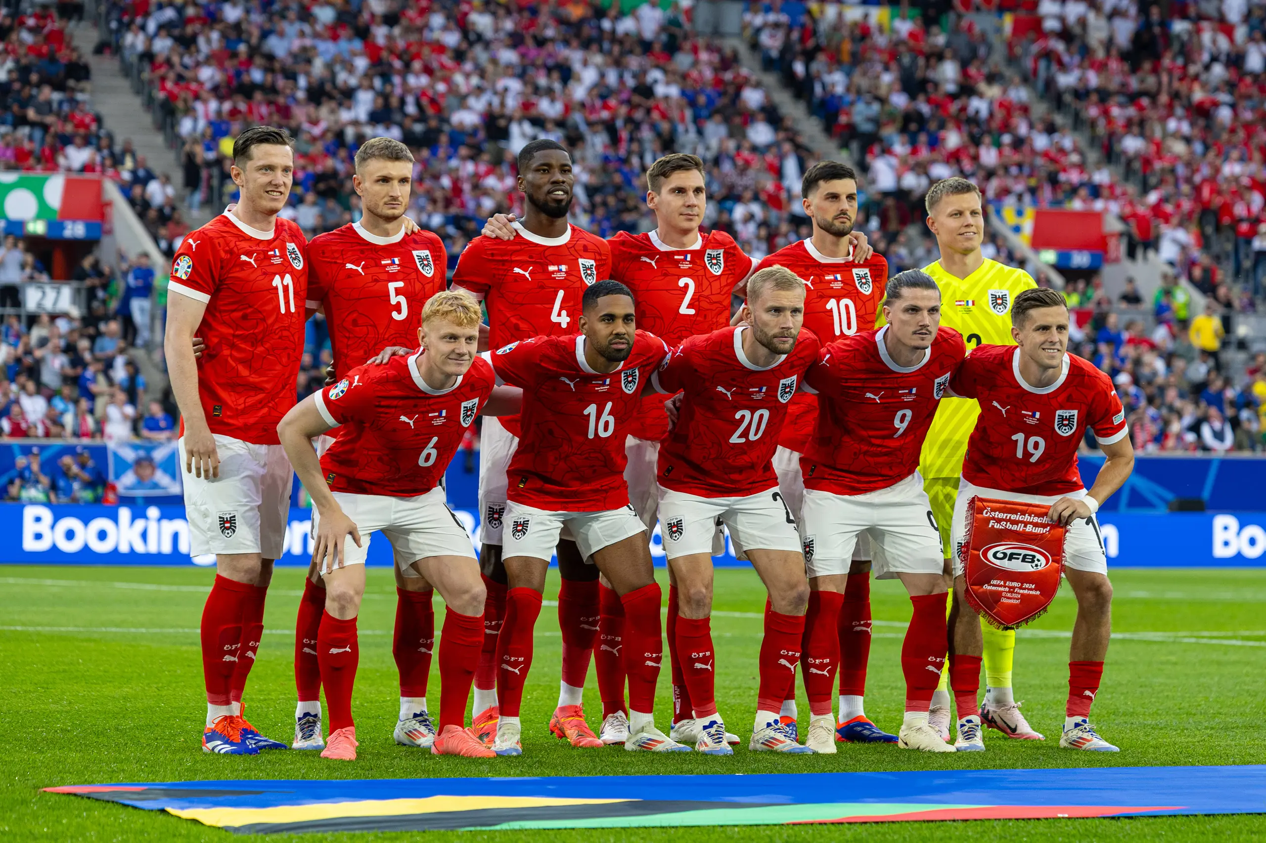 Das ÖFB-Team vor dem Match gegen Frankreich bei der UEFA EURO 2024