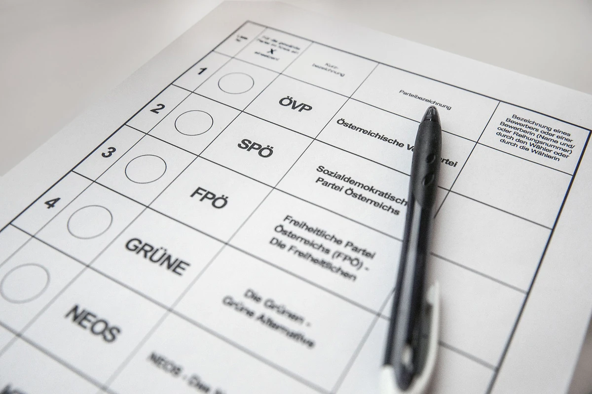 Ein Wahlzettel zur Nationalratswahl.