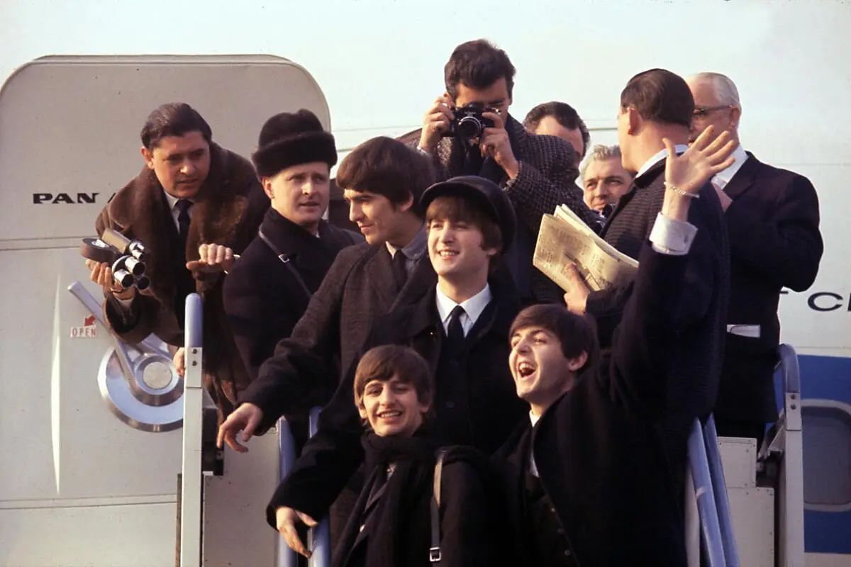Die Beatles 1964 bei ihrer Ankunft in New York