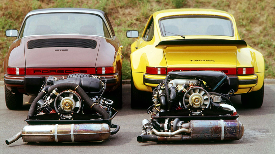 Porsche 911 S 2.7 Targa mit und 911 Turbo 3.0. Modelljahr 1976 .