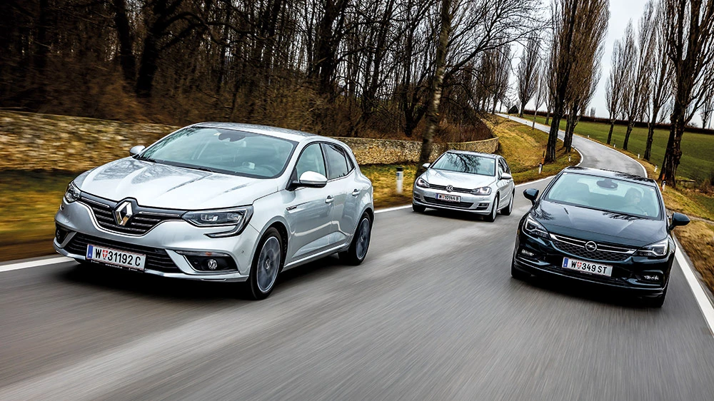 Schulausflug: Renault Mégane vs. Opel Astra vs. VW Golf