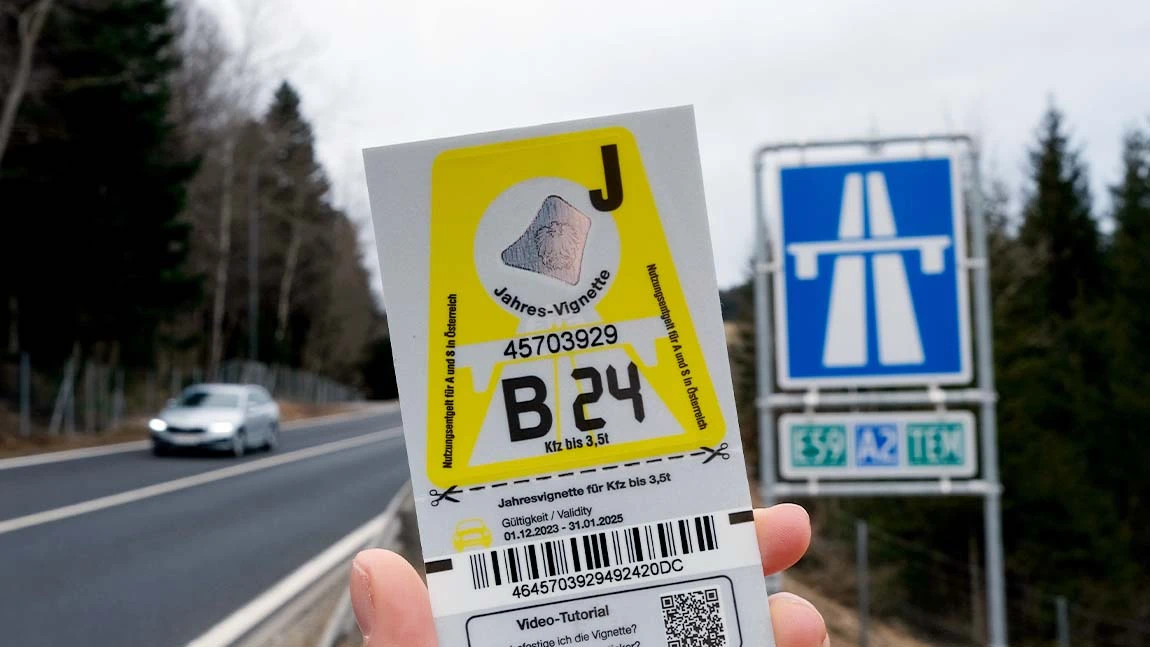 Autobahn-Vignette für Österreich 2024
