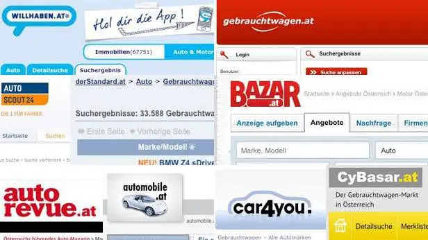 Die 13 größten Gebrauchtwagen-Marktplätze in Österreich