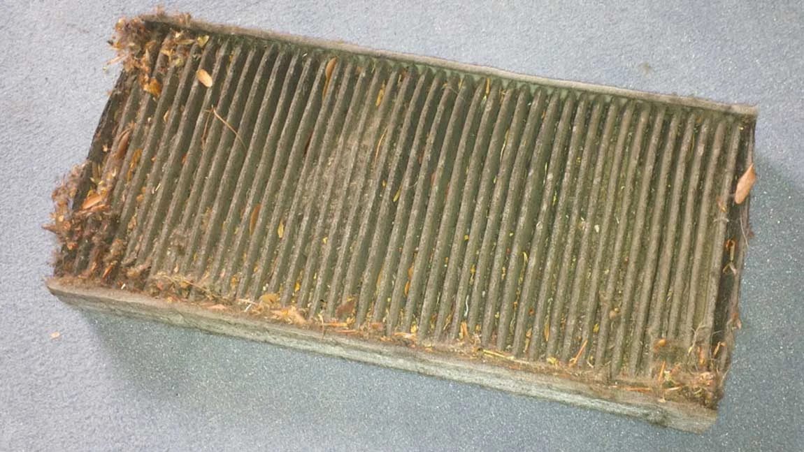 Ein ausgebauter Pollenfilter.