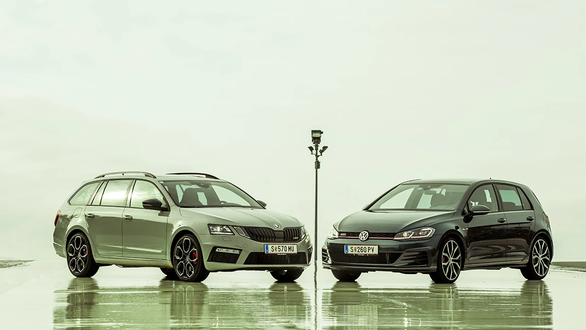 Golf GTI vs. Octavia RS - 248 : 250 = 6,2 : 6,7