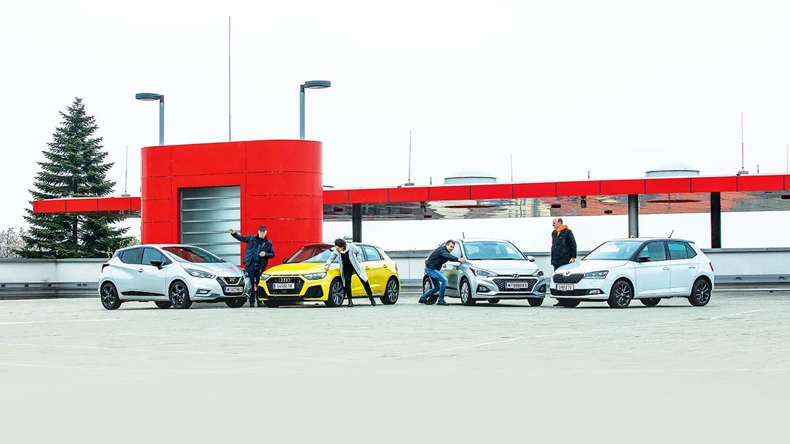 Alltags-Kleinwagen im Vergleich: Nissan Micra, Audi A1, Škoda Fabia, Hyundai i20