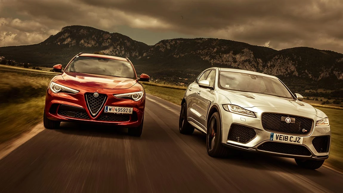 Vergleich Alfa Romeo Stelvio Quadrifoglio vs. Jaguar F-Pace SVR: Lassen Sie mich durch, ich bin arg!